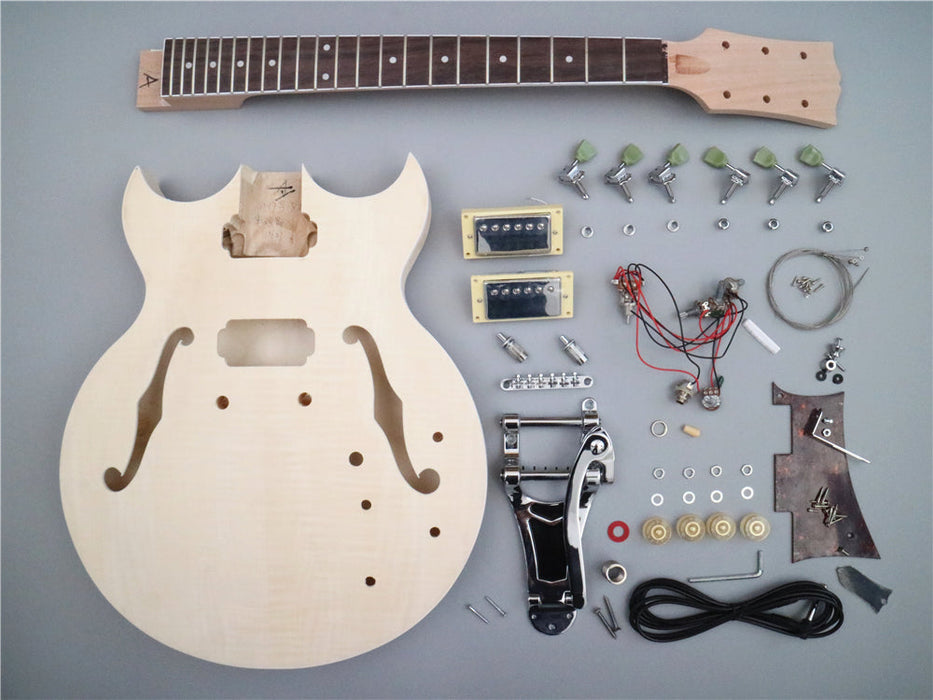 Semi Hollow Body DIY Electric Guitar Kit (PHB-650)