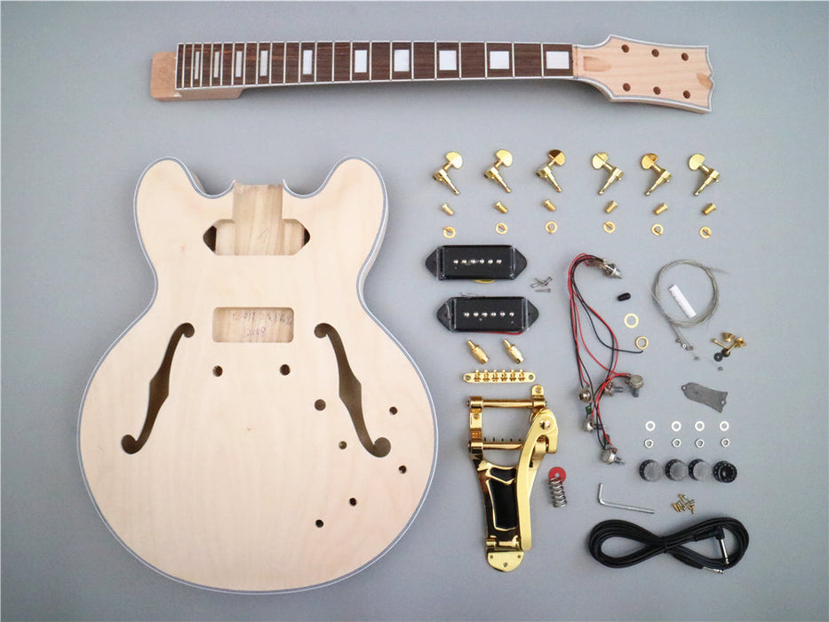 Semi Hollow ES-335 DIY Electric Guitar Kit with P90 Pickups (PES335-29)