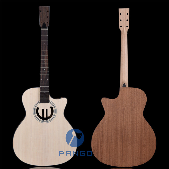 41 Inch Solid Spruce Top DIY Acoustic Guitar Kit with Euro Sound Hole (PFA-991)