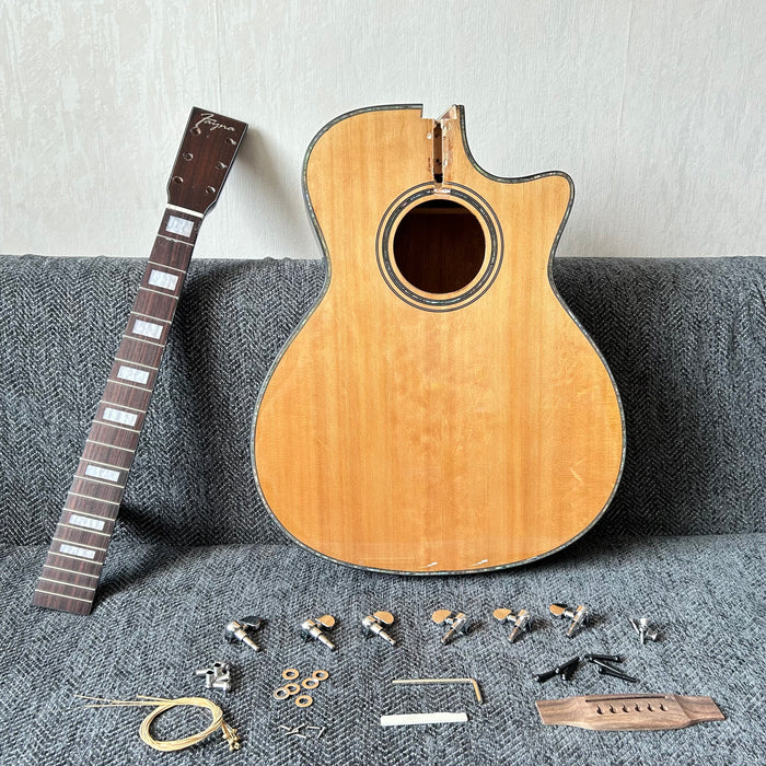 41 Inch Solid Spruce Top LEGO Style DIY Acoustic Guitar with Painting (PHT-004)