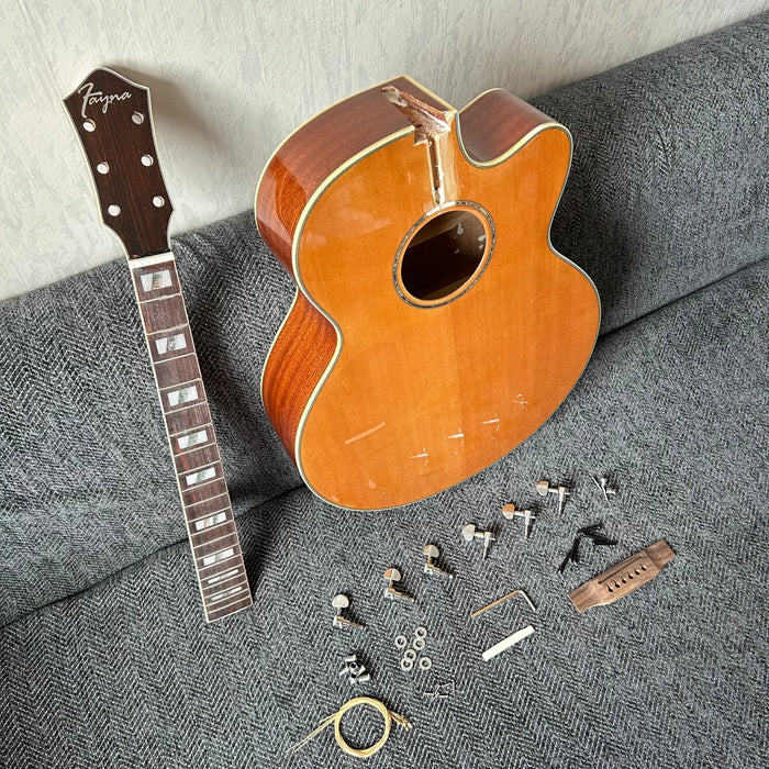 41 Inch Solid Spruce Top LEGO Style DIY Acoustic Guitar with Painting (PHT-006)