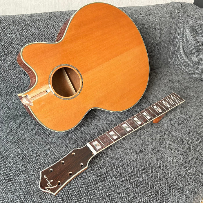 41 Inch Solid Spruce Top LEGO Style DIY Acoustic Guitar with Painting (PHT-006)