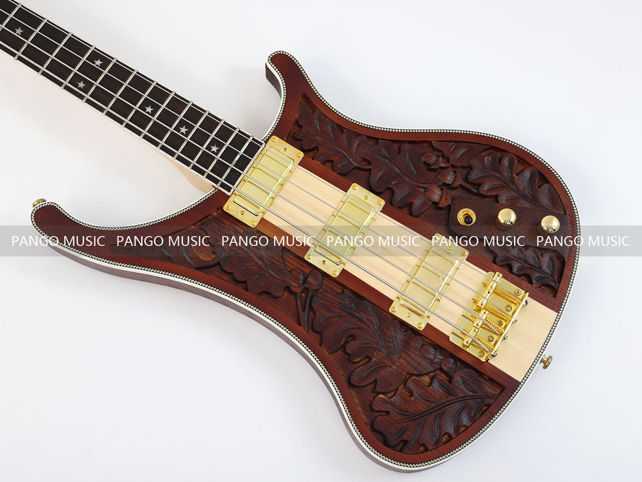 4 Strings Ash Wood Body Neck Through Electric Bass Guitar (GKS-083)