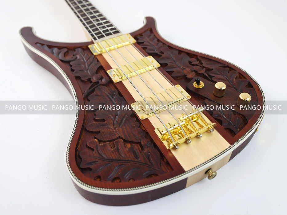 4 Strings Ash Wood Body Neck Through Electric Bass Guitar (GKS-083)