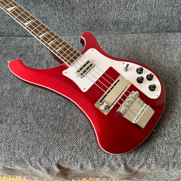 4 Strings Rick Style Bass Guitar with Metallic Red Finish (GKS-008)