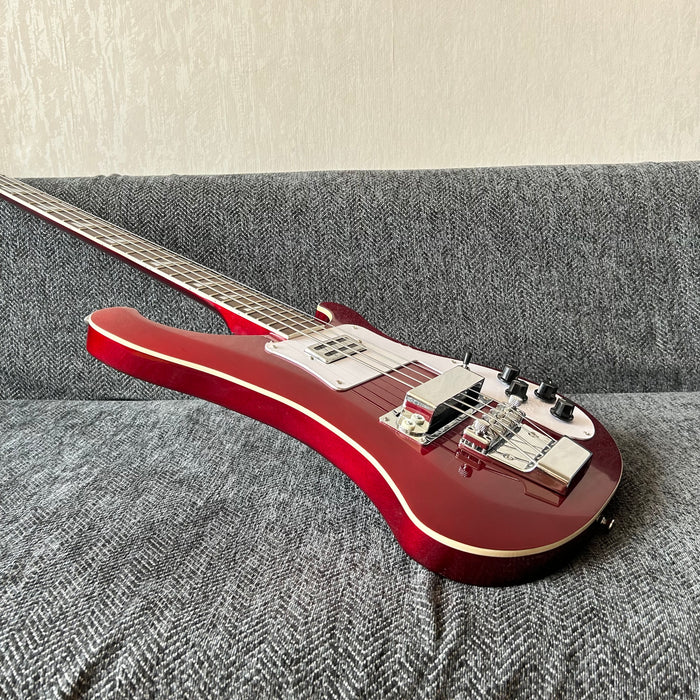 4 Strings Rick Style Bass Guitar with Metallic Red Finish (GKS-008)