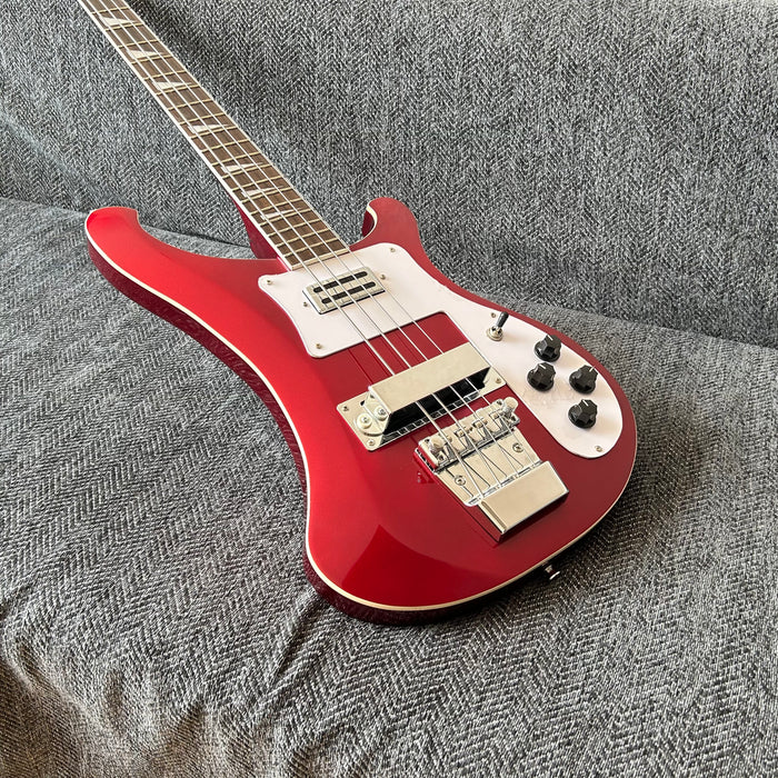 4 Strings Rick Style Bass Guitar with Metallic Red Finish (GKS-008)