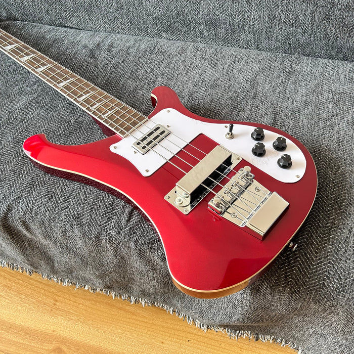 4 Strings Rick Style Bass Guitar with Metallic Red Finish (GKS-008)