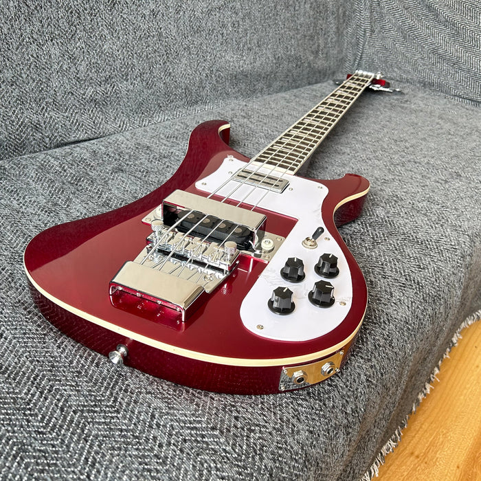 4 Strings Rick Style Bass Guitar with Metallic Red Finish (GKS-008)