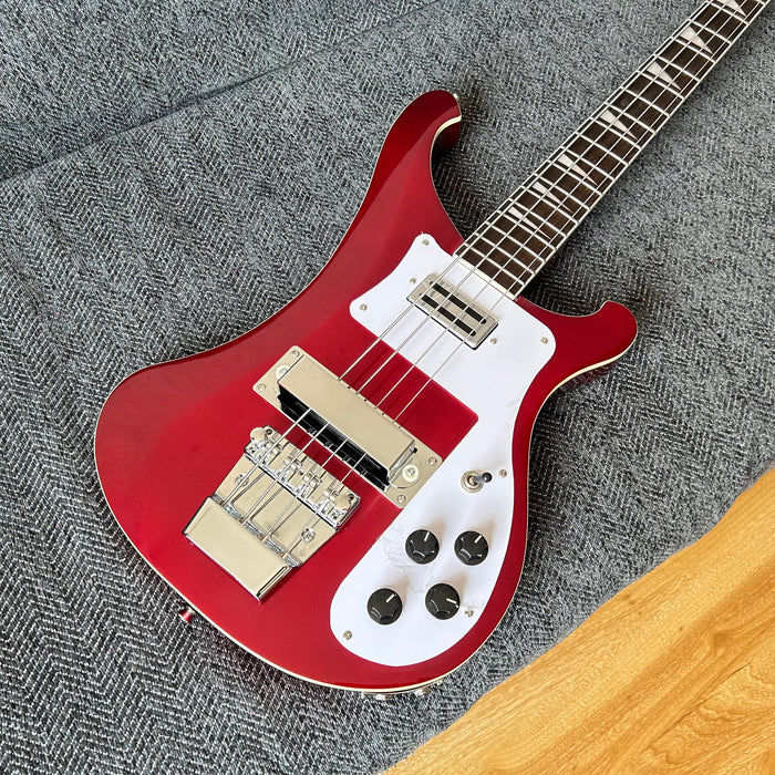 4 Strings Rick Style Bass Guitar with Metallic Red Finish (GKS-008)