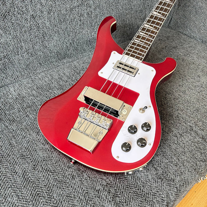 4 Strings Rick Style Bass Guitar with Metallic Red Finish (GKS-008)