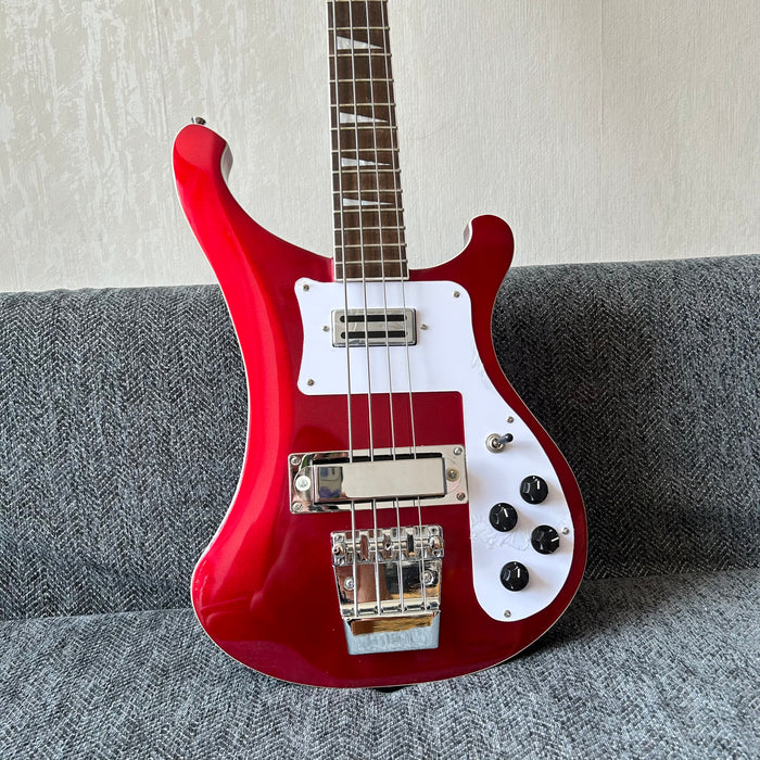 4 Strings Rick Style Bass Guitar with Metallic Red Finish (GKS-008)