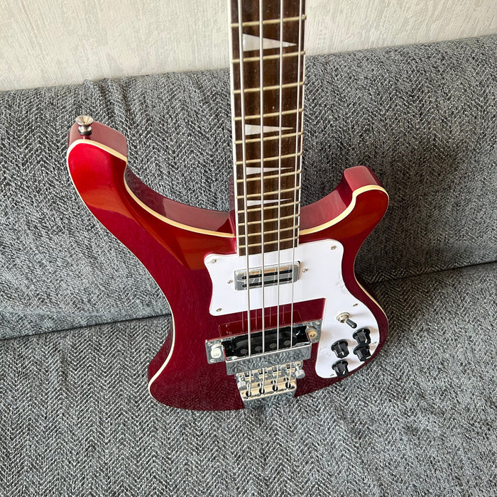 4 Strings Rick Style Bass Guitar with Metallic Red Finish (GKS-008)