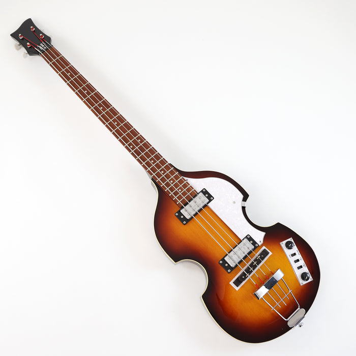 4 Strings Semi Hollow Sunburst Violin Electric Bass Guitar (PHF-130)