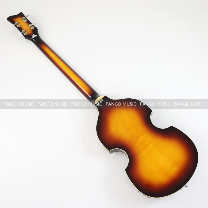 4 Strings Semi Hollow Sunburst Violin Electric Bass Guitar (PHF-130)