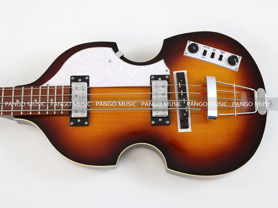 4 Strings Semi Hollow Sunburst Violin Electric Bass Guitar (PHF-130)