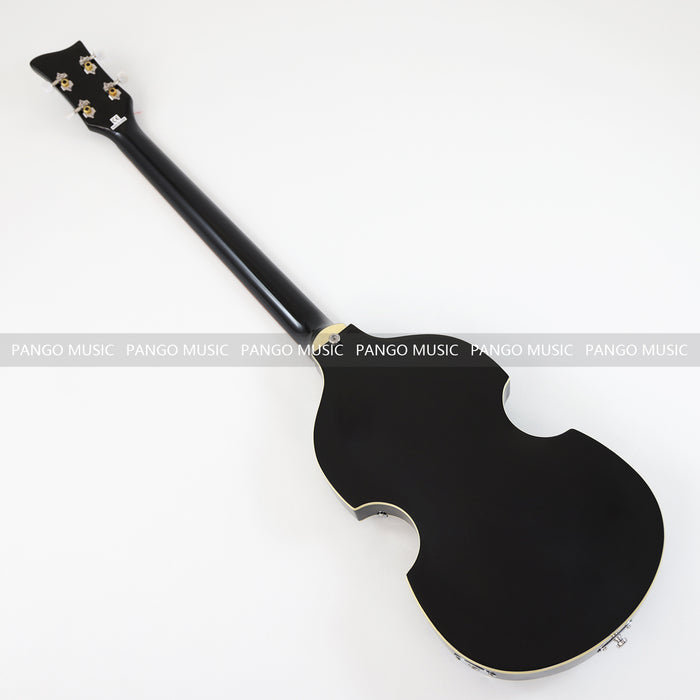 4 Strings Semi Hollow Violin All Black Electric Bass Guitar (PHF-126)