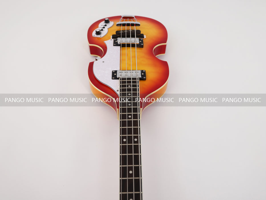 4 Strings Semi Hollow Violin Electric Bass Guitar with AAA Quilted Maple Top (PHY-099)