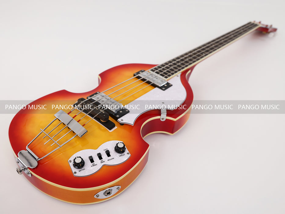 4 Strings Semi Hollow Violin Electric Bass Guitar with AAA Quilted Maple Top (PHY-099)