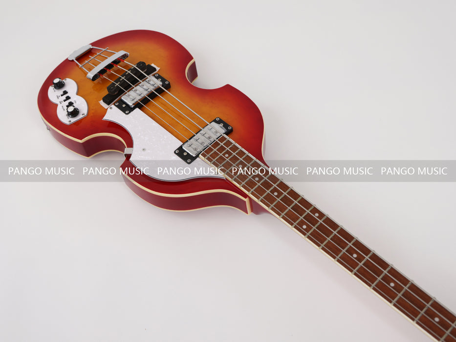 4 Strings Semi Hollow Violin Electric Bass Guitar with Birdseye Maple Top (PHY-100)