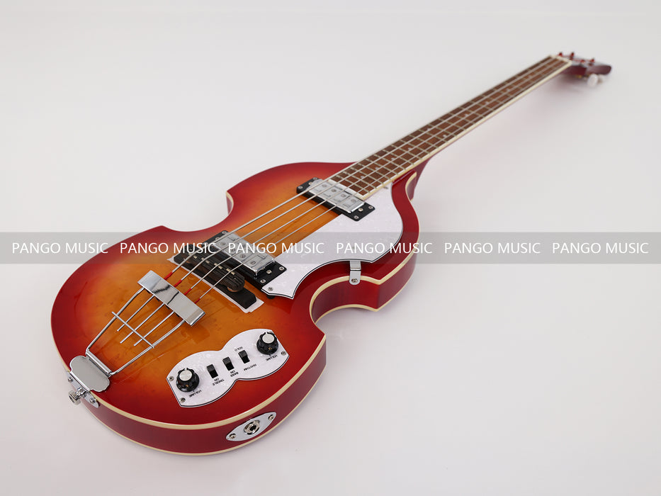 4 Strings Semi Hollow Violin Electric Bass Guitar with Birdseye Maple Top (PHY-100)