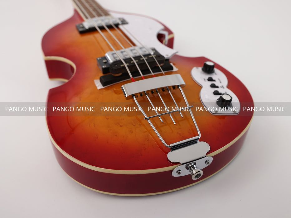 4 Strings Semi Hollow Violin Electric Bass Guitar with Birdseye Maple Top (PHY-100)