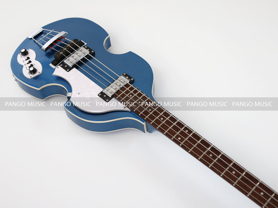 4 Strings Semi Hollow Violin Electric Bass Guitar with Metallic Sparkling Finish  (PHY-109)