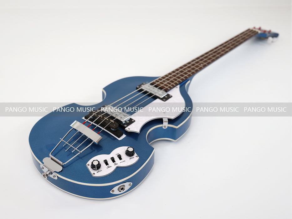 4 Strings Semi Hollow Violin Electric Bass Guitar with Metallic Sparkling Finish  (PHY-109)