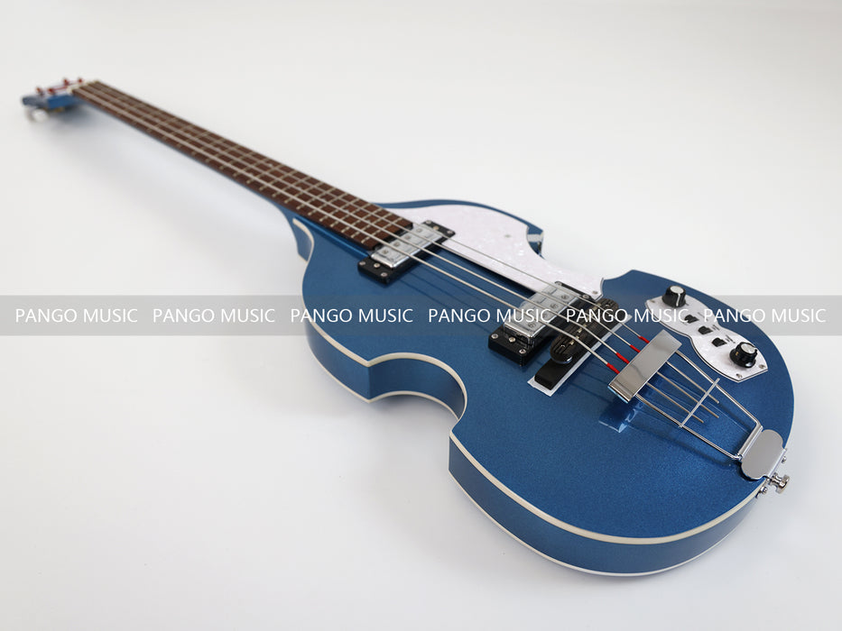 4 Strings Semi Hollow Violin Electric Bass Guitar with Metallic Sparkling Finish  (PHY-109)