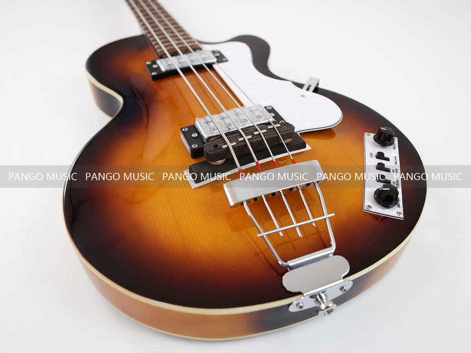 4 Strings Sunburst Semi Hollow Electric Bass Guitar (PHF-129)