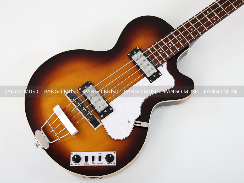 4 Strings Sunburst Semi Hollow Electric Bass Guitar (PHF-129)