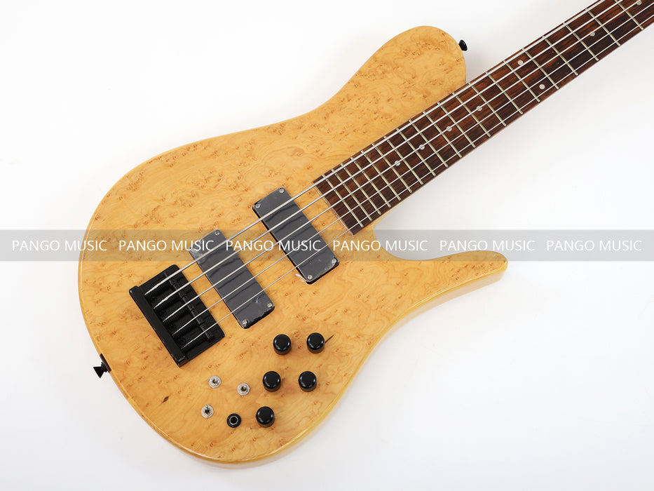 5 Strings Ash wood Body Electric Bass Guitar with Birdseye Maple Top (GKS-082)