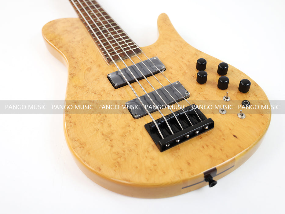 5 Strings Ash wood Body Electric Bass Guitar with Birdseye Maple Top (GKS-082)