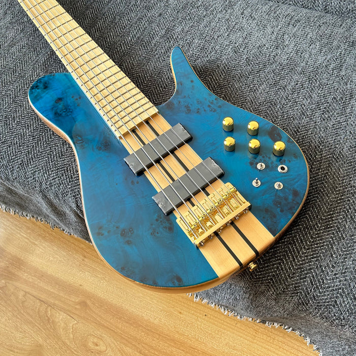 6 Strings Ash Wood Body Neck Through Bass Guitar (GKS-002)