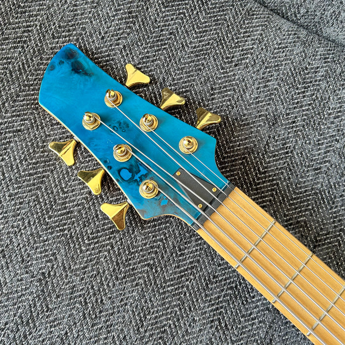 6 Strings Ash Wood Body Neck Through Bass Guitar (GKS-002)