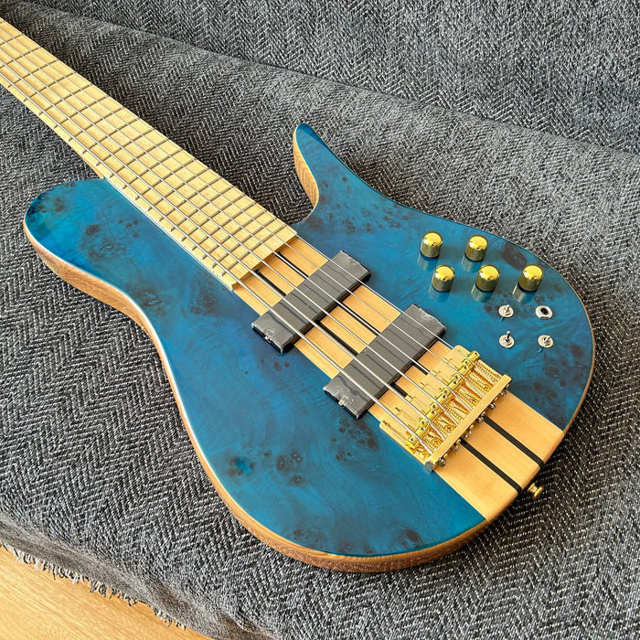 6 Strings Ash Wood Body Neck Through Bass Guitar (GKS-002)