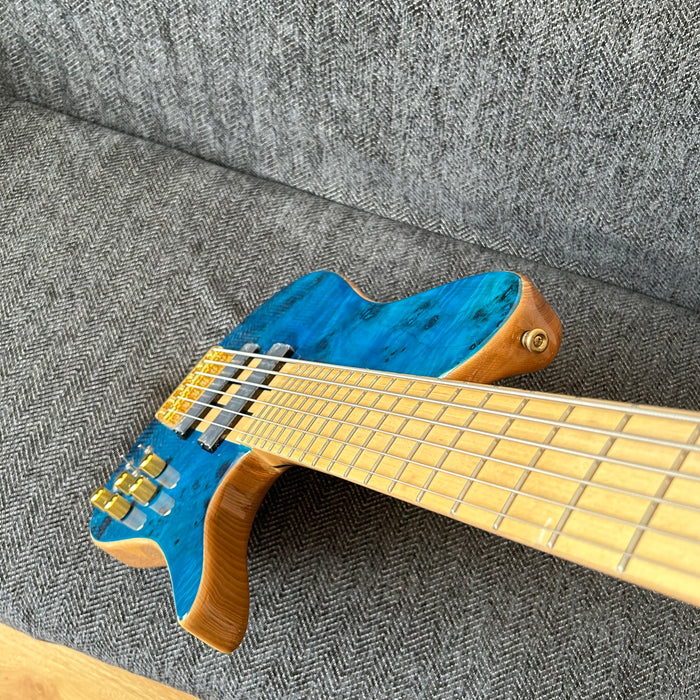 6 Strings Ash Wood Body Neck Through Bass Guitar (GKS-002)