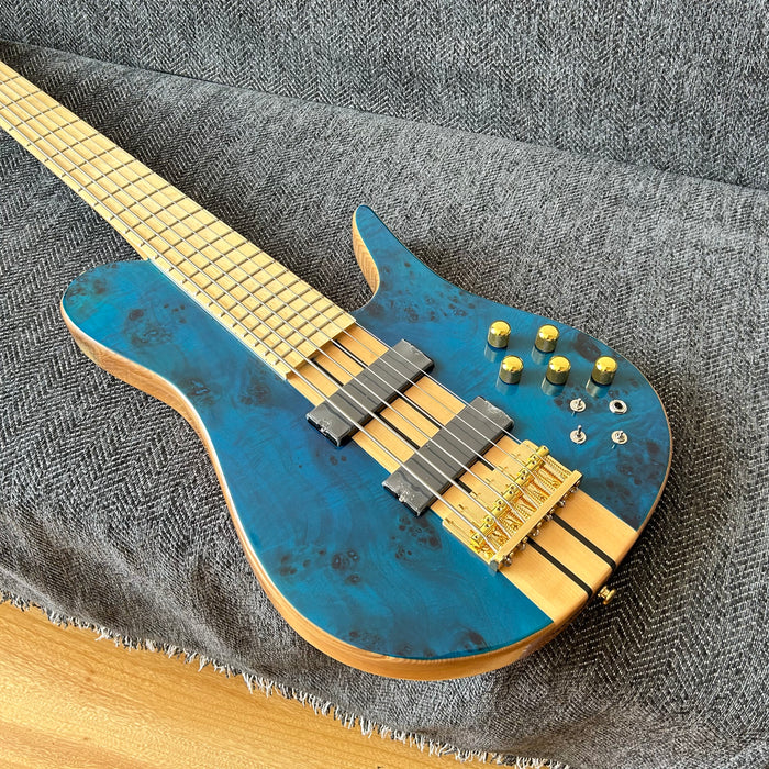 6 Strings Ash Wood Body Neck Through Bass Guitar (GKS-002)