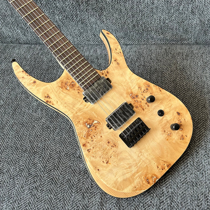 Ash Wood Body Electric Guitar with Burl Maple Top (GKS-004)