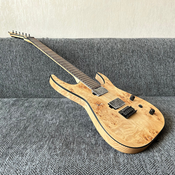 Ash Wood Body Electric Guitar with Burl Maple Top (GKS-004)