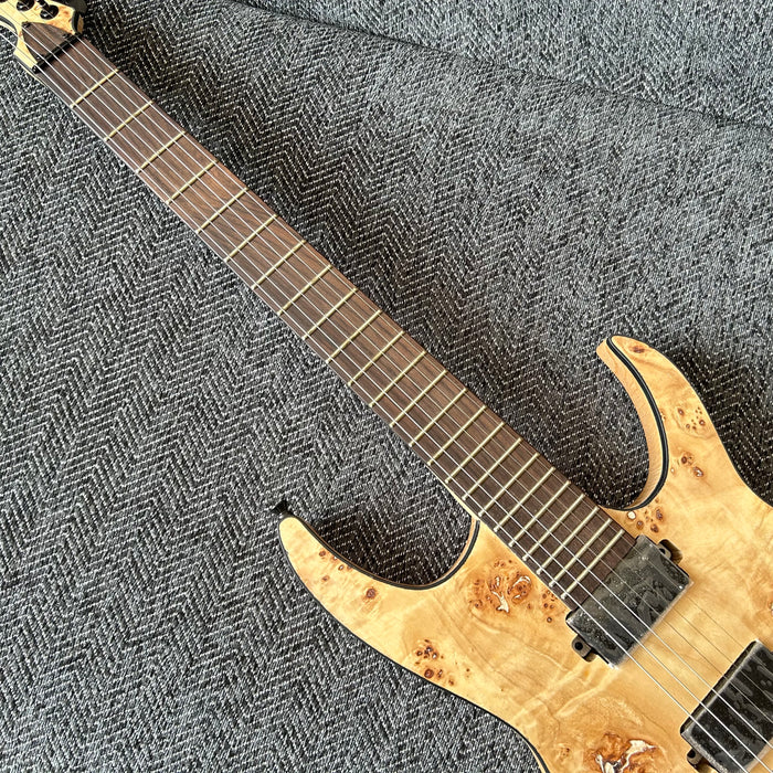 Ash Wood Body Electric Guitar with Burl Maple Top (GKS-004)