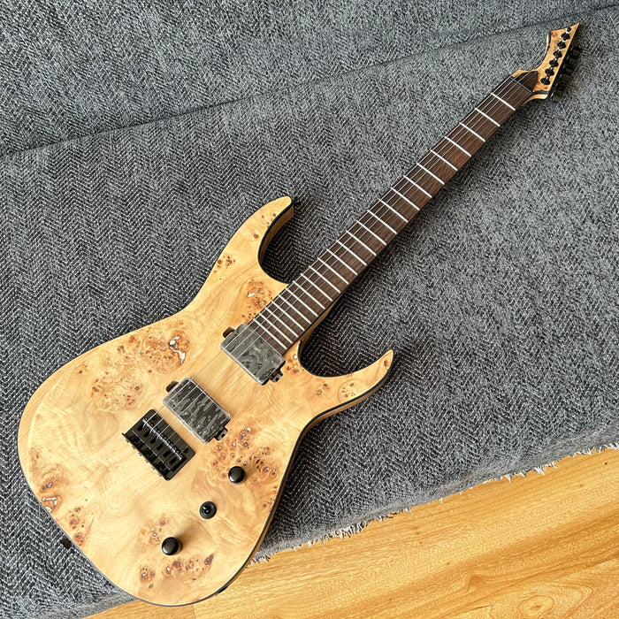 Ash Wood Body Electric Guitar with Burl Maple Top (GKS-004)