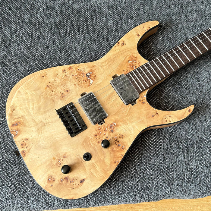 Ash Wood Body Electric Guitar with Burl Maple Top (GKS-004)