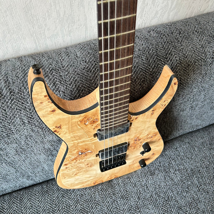 Ash Wood Body Electric Guitar with Burl Maple Top (GKS-004)