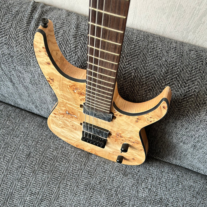 Ash Wood Body Electric Guitar with Burl Maple Top (GKS-004)