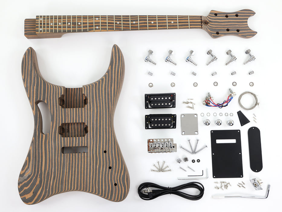 Cyberpunk Series All Zebrawood DIY Electric Guitar Kit (SK-12)