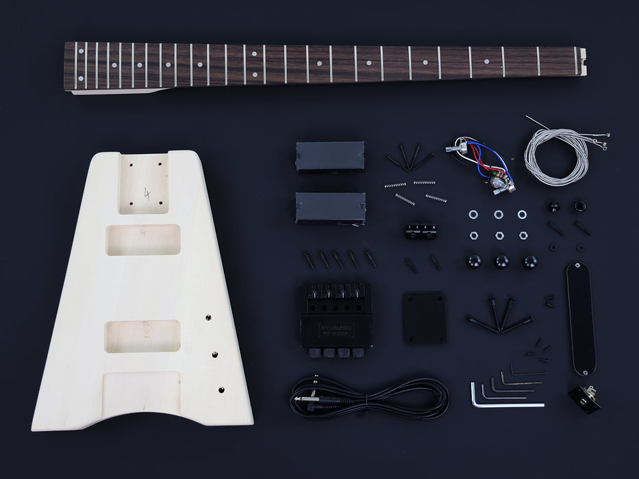 Headless 4 Strings DIY Electric Bass Guitar Kit (PWT-528X)