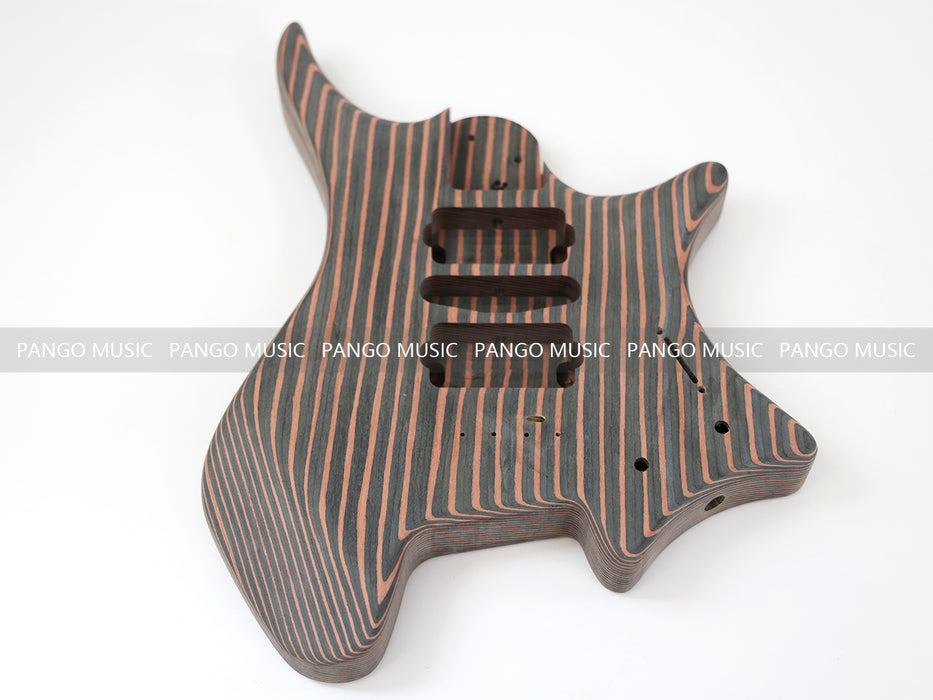 Headless / All Zebrawood DIY Electric Guitar Kit (ZQN-009S)