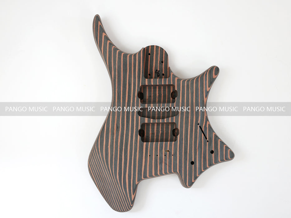 Headless / All Zebrawood DIY Electric Guitar Kit (ZQN-009F)