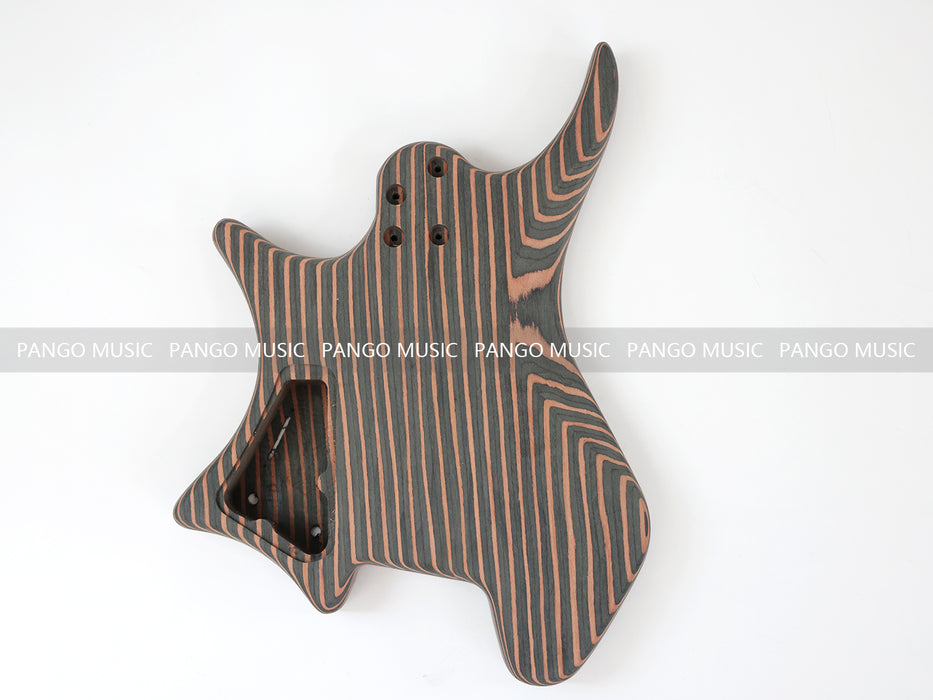 Headless / All Zebrawood DIY Electric Guitar Kit (ZQN-009S)